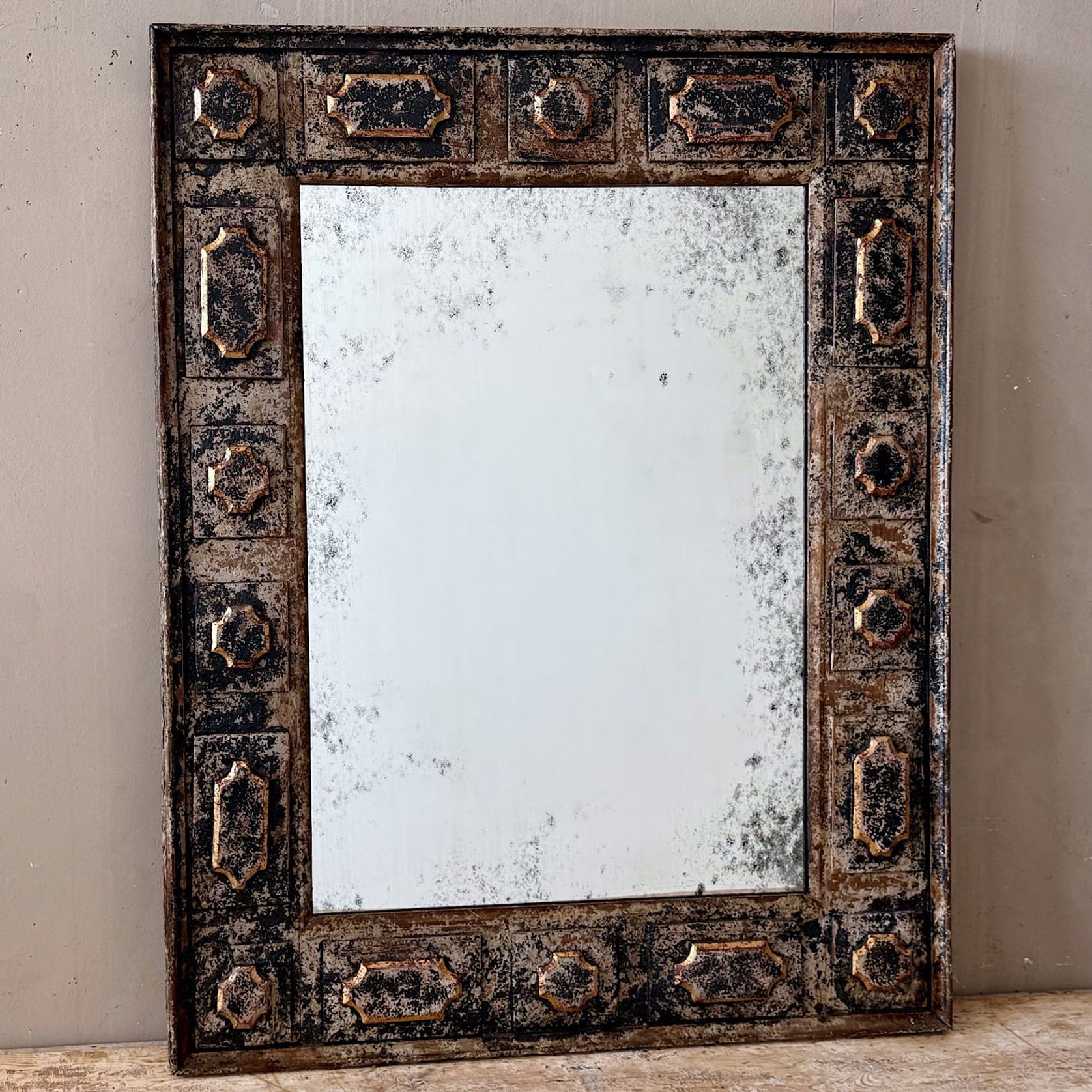 Large Spanish Black & Gold Mirror gallery detail image