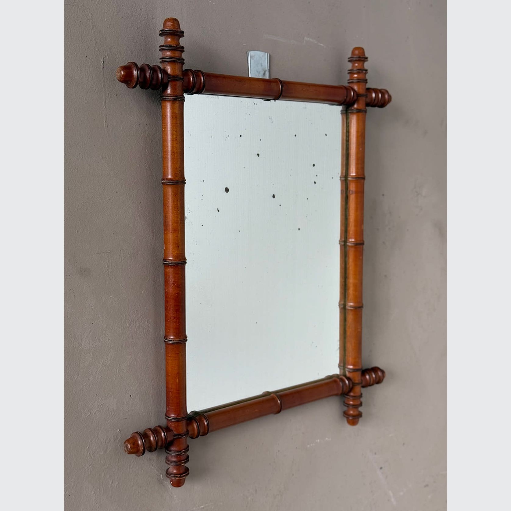 Antique French Faux-Bamboo Mirror gallery detail image