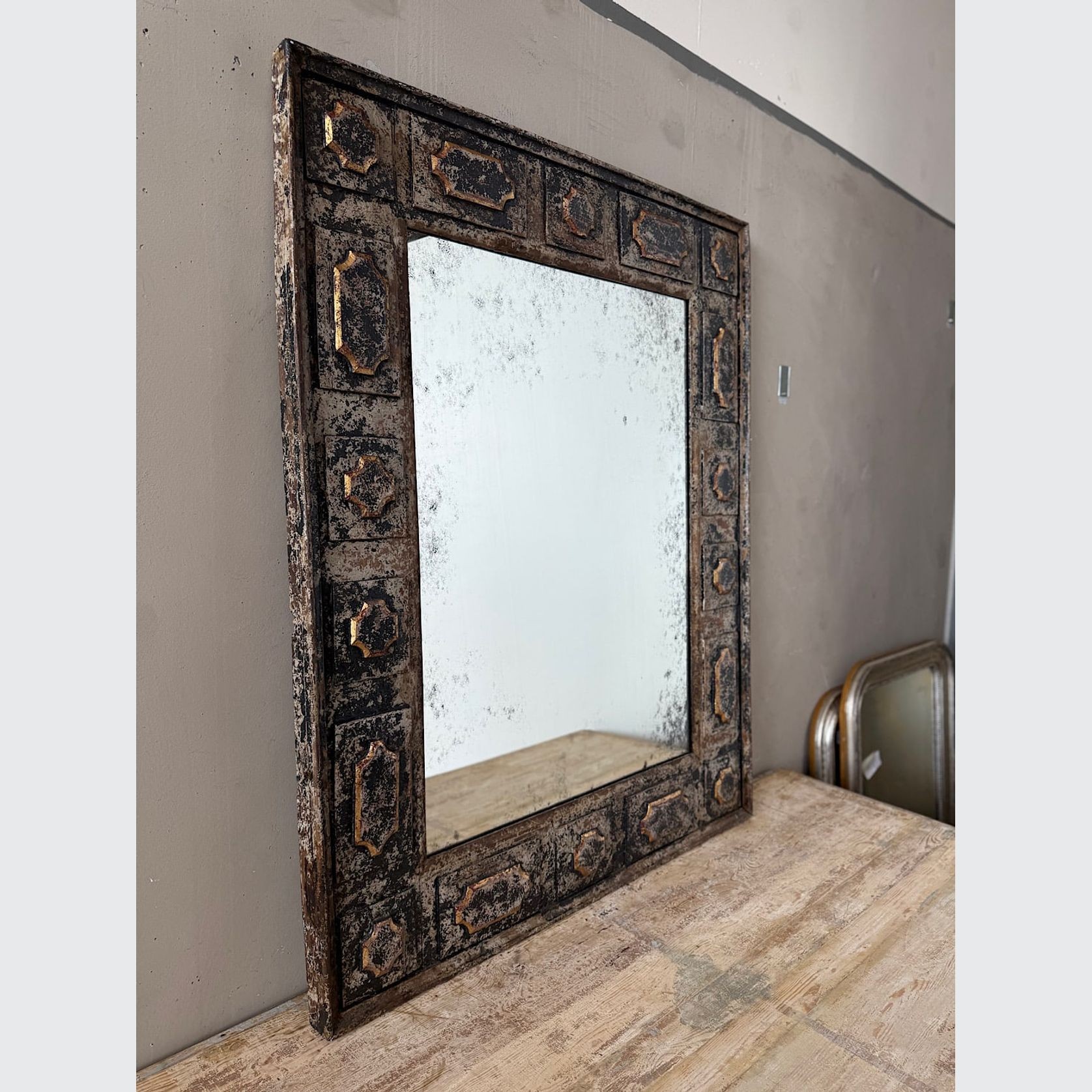 Large Spanish Black & Gold Mirror gallery detail image