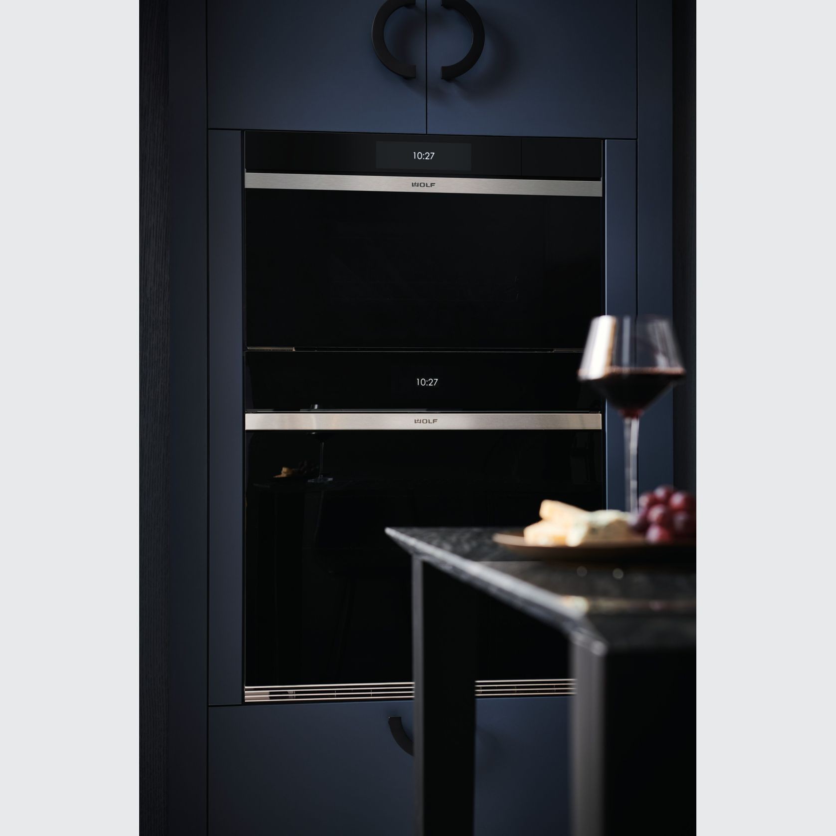 Wolf M Series Contemporary Single Oven Black Glass 76cm gallery detail image