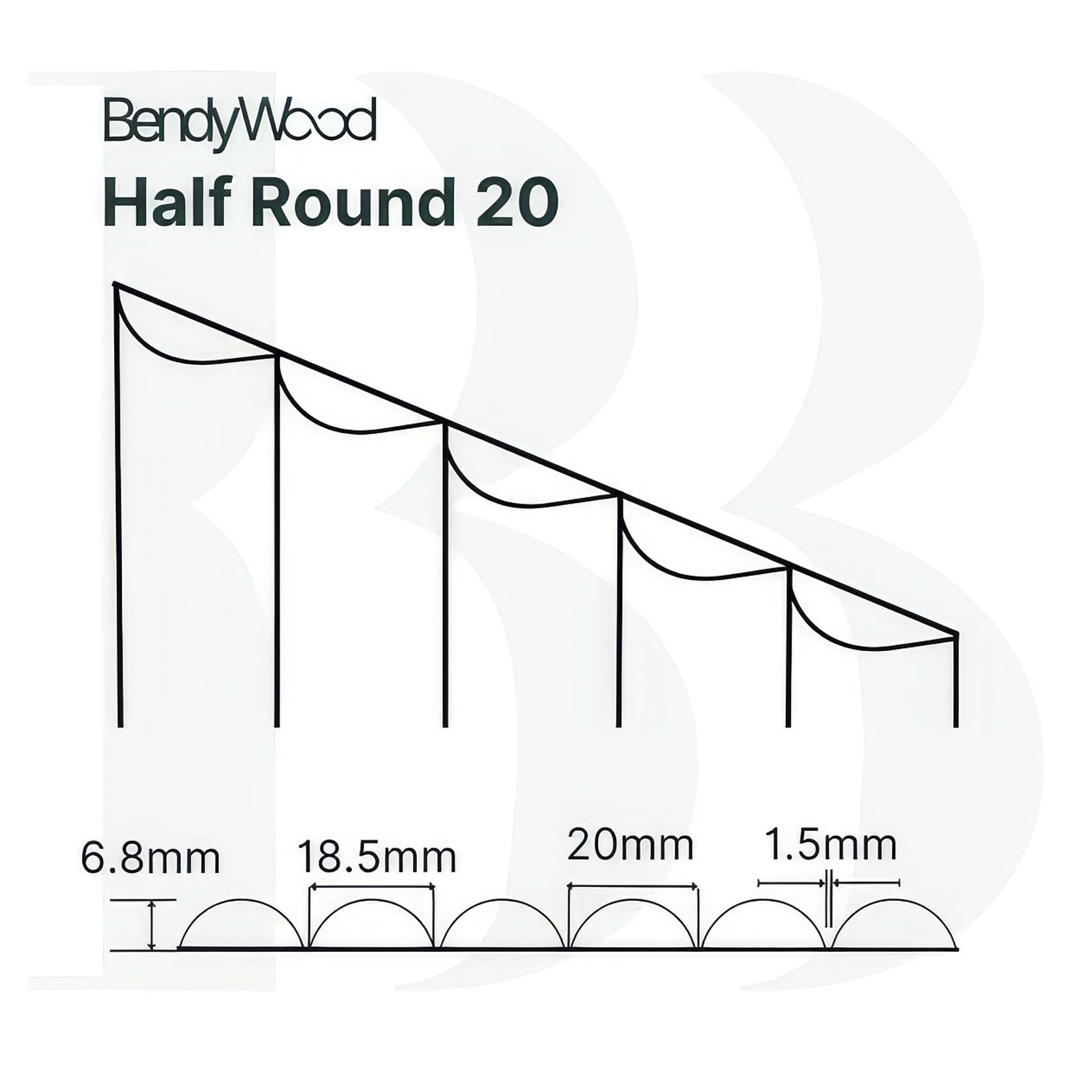BendyWood Half Round 20 Raw - Cross Cut gallery detail image