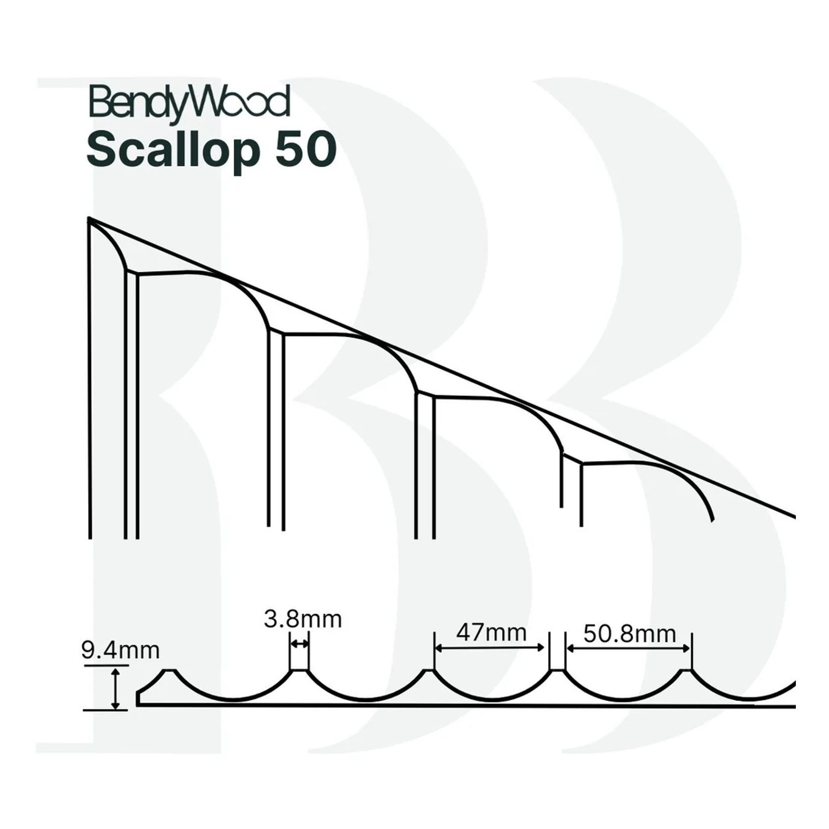 BendyWood Scallop 50 Black Walnut - Wall Panel gallery detail image
