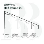BendyWood Half Round 20 Primed - Cross Cut gallery detail image
