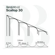 BendyWood Scallop 30 Primed - Cross Cut gallery detail image