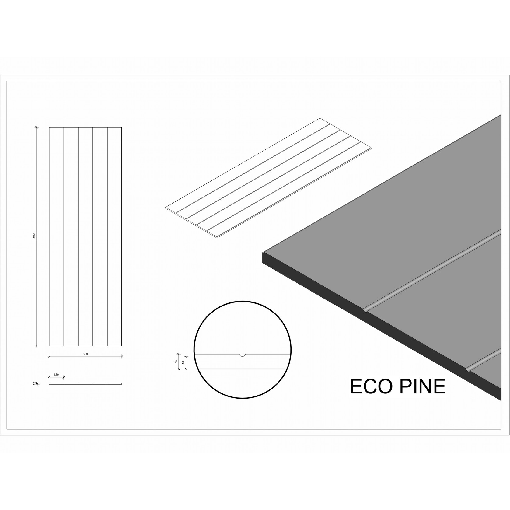 Roctex Eco Pine Decorative Wall Panel gallery detail image