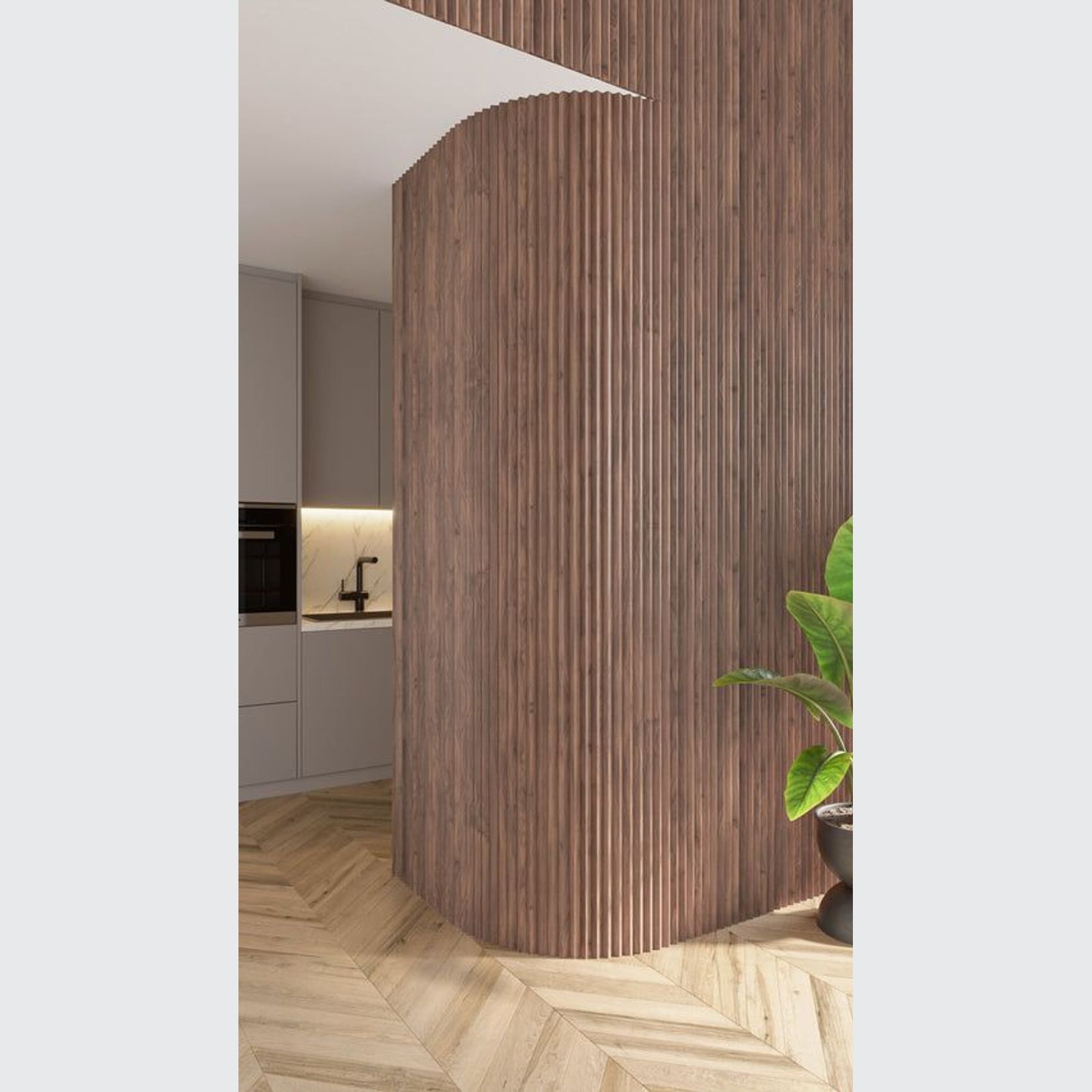 Linear Flex - Peaks - Black Walnut Wall Panelling gallery detail image