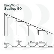 BendyWood Scallop 50 Primed - Cross Cut gallery detail image