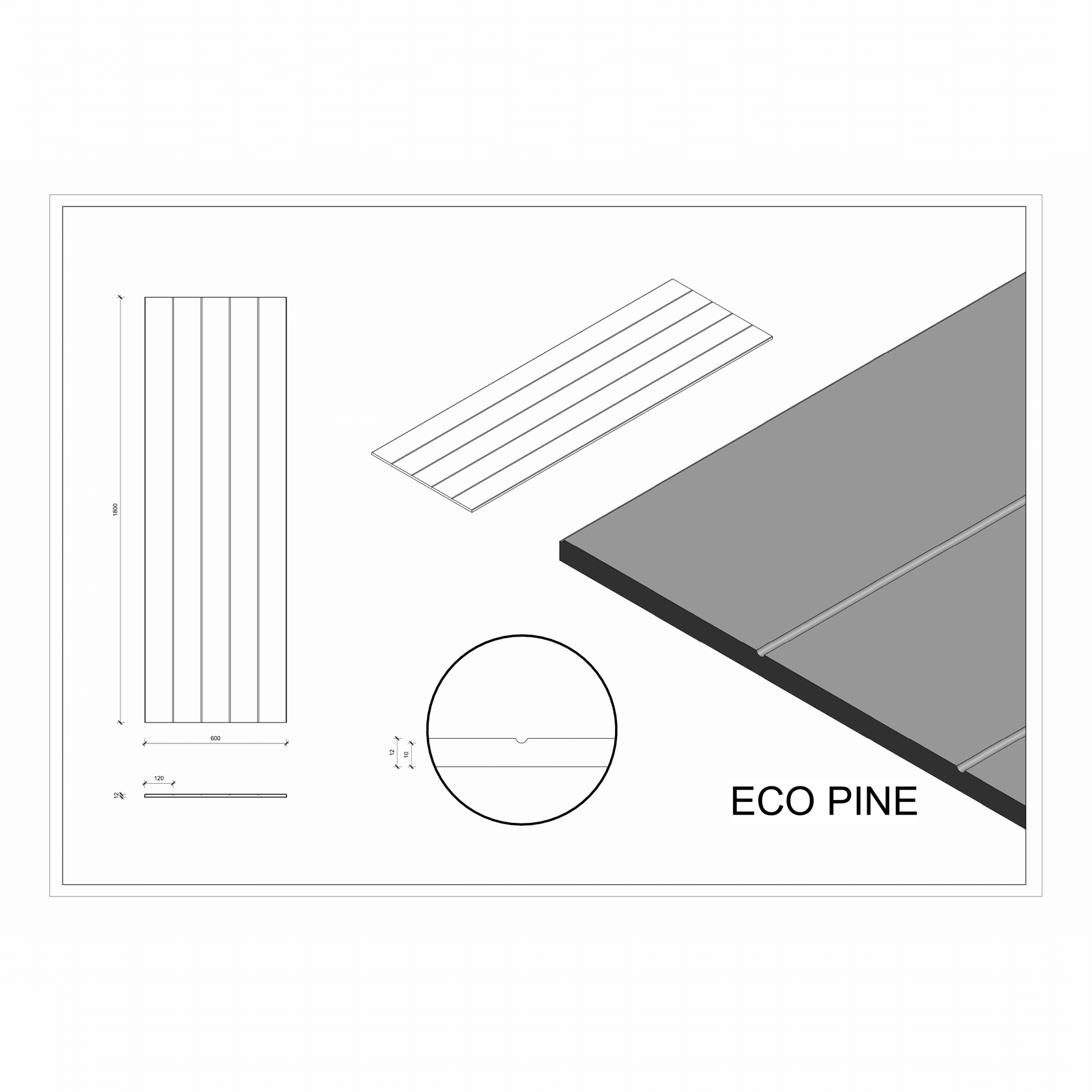 Roctex Eco Pine Decorative Wall Panel gallery detail image