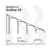 BendyWood Scallop 30 Primed - Wall Panel gallery detail image