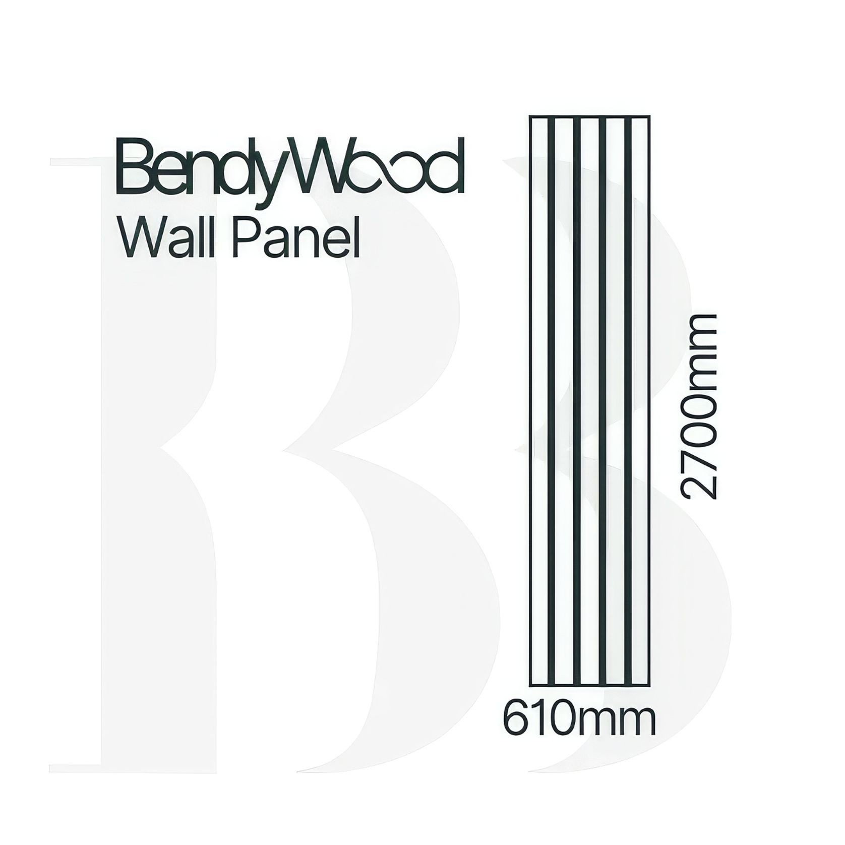 BendyWood Scallop 50 Primed - Wall Panel gallery detail image