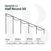 BendyWood Half Round 30 Raw - Cross Cut gallery detail image