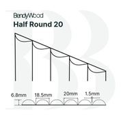 BendyWood Half Round 20 Primed - Wall Panel gallery detail image