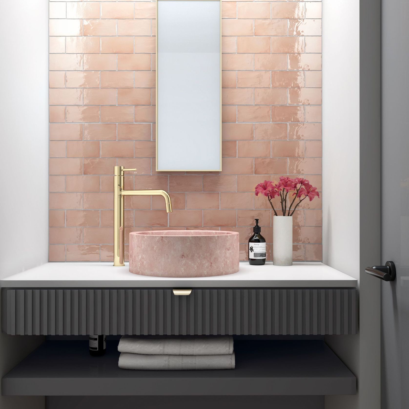Marlowe Blush Gloss 150x75x10mm Wall Tile gallery detail image