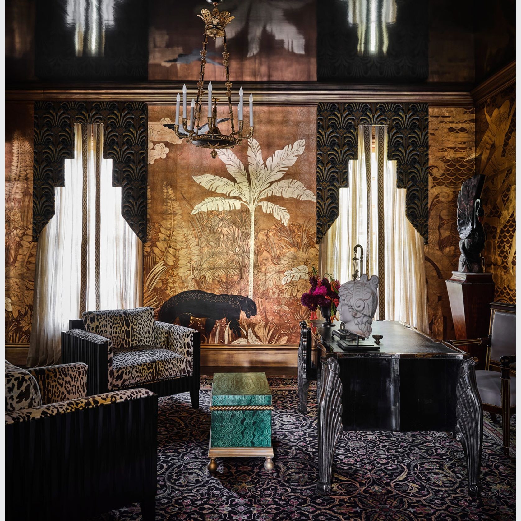 De Gournay Deco Dawn | Wallpaper gallery detail image