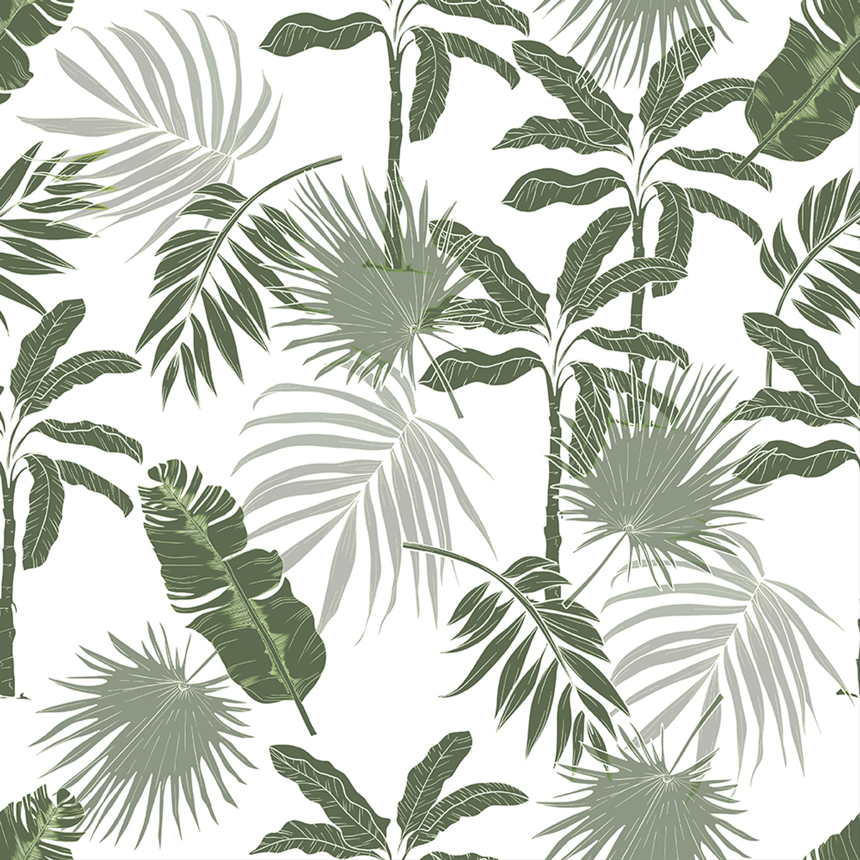 Neutral Tropicals Wallpaper - Green gallery detail image