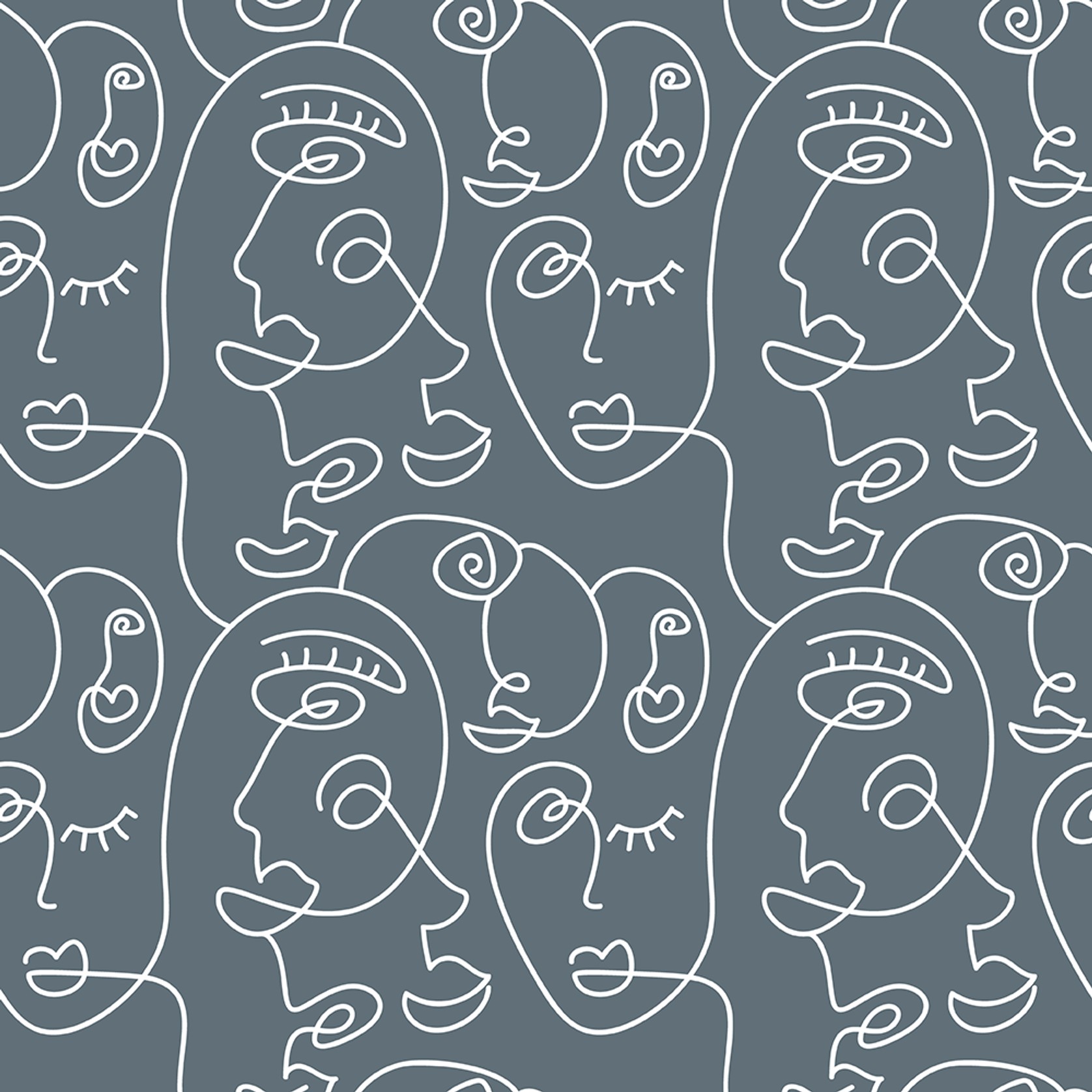 Slate Grey Face Line Drawing Wallpaper gallery detail image