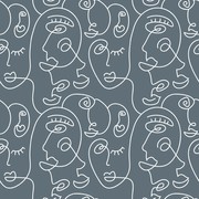 Slate Grey Face Line Drawing Wallpaper gallery detail image