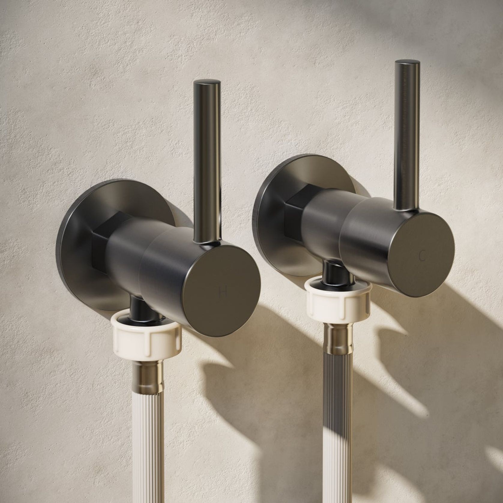 Elysian Washing Machine Stops - Brushed Gunmetal gallery detail image