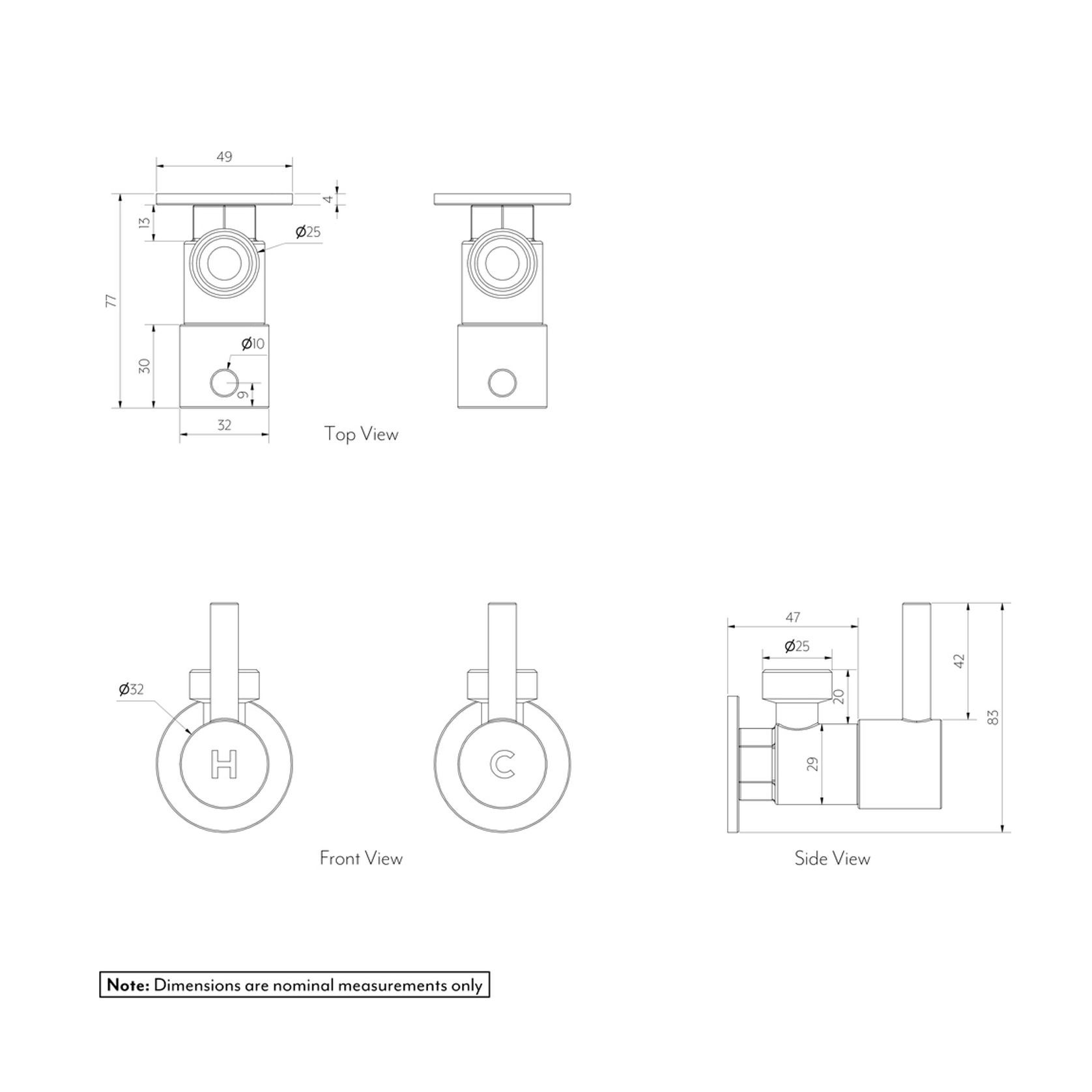 Elysian Washing Machine Stops - Brushed Gunmetal gallery detail image
