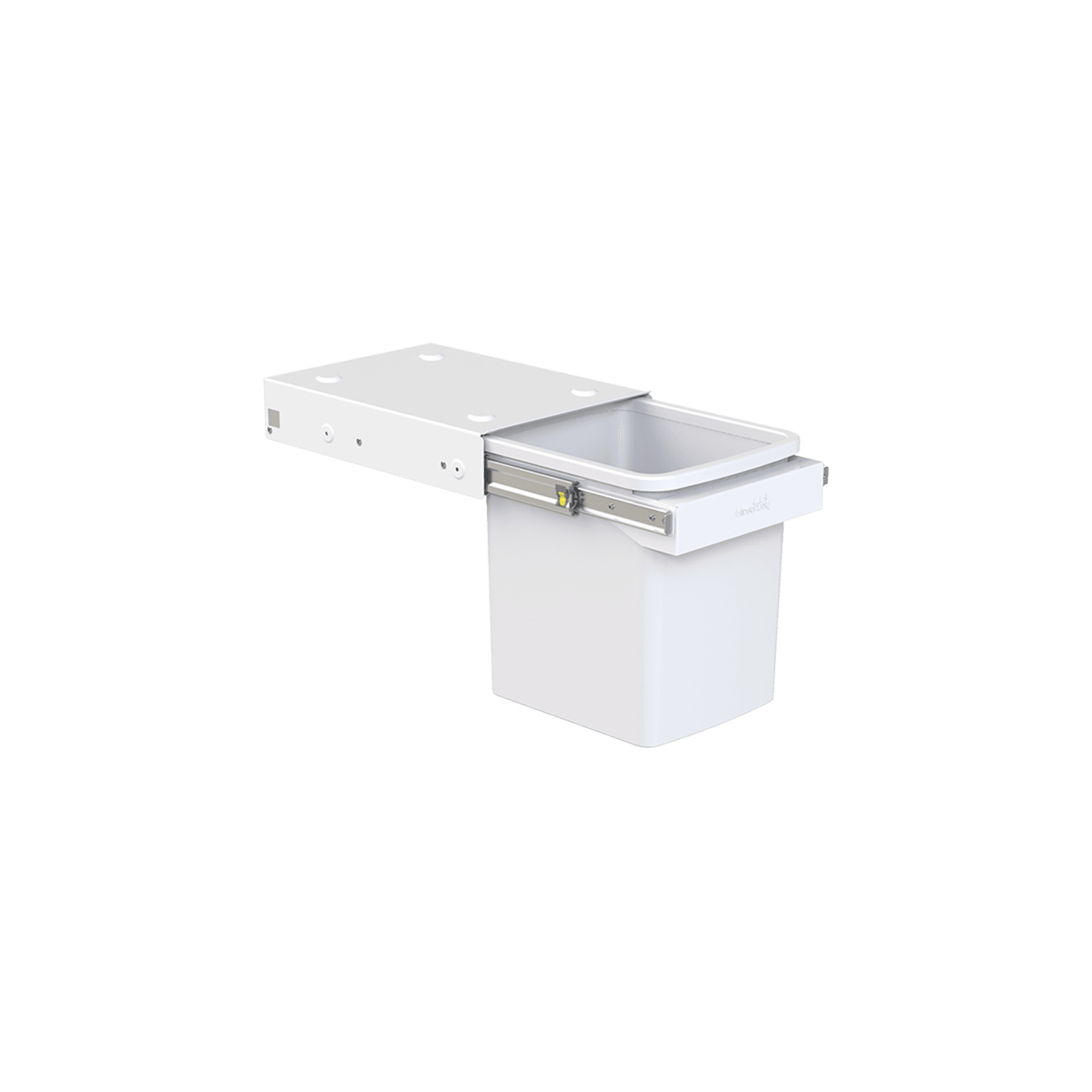 Hideaway Compact 1 x 15L Bucket | Handle Pull | White gallery detail image