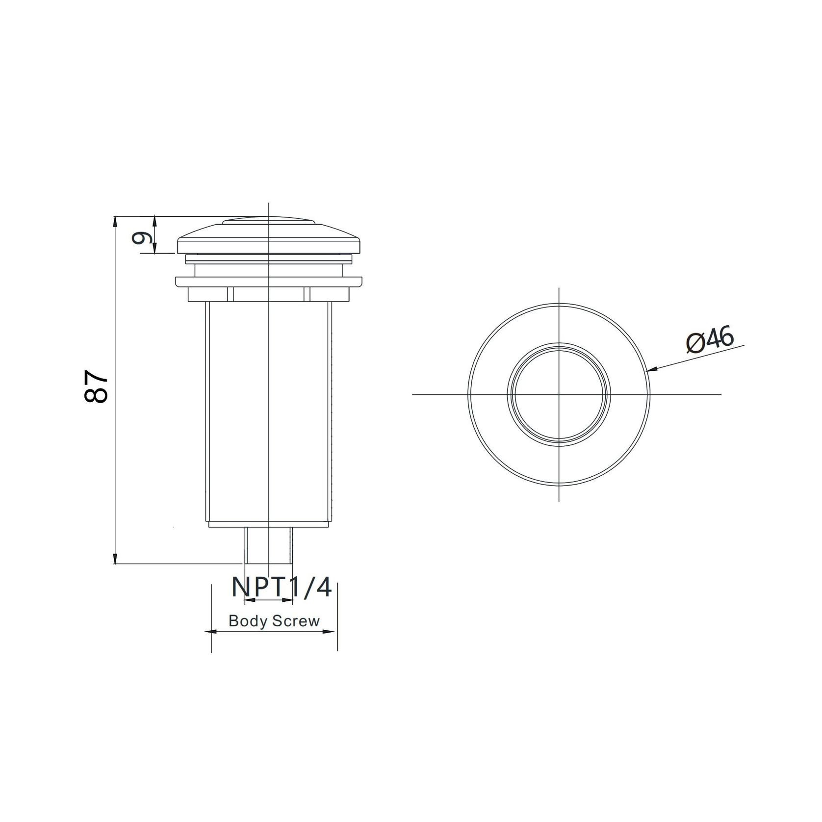Aspen Waste Master Air Switch Matte Black gallery detail image
