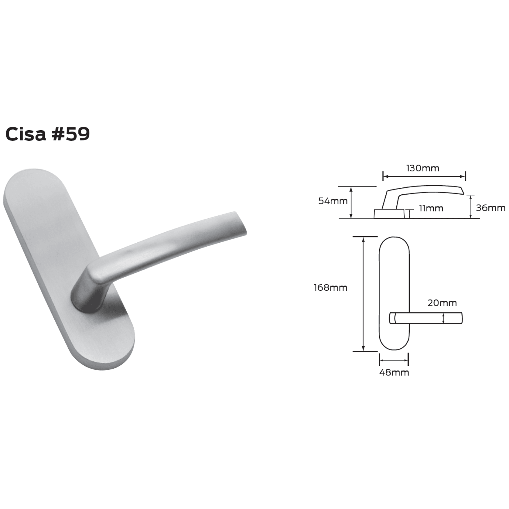 Legge 500 Series Cisa (59) Door Furniture gallery detail image
