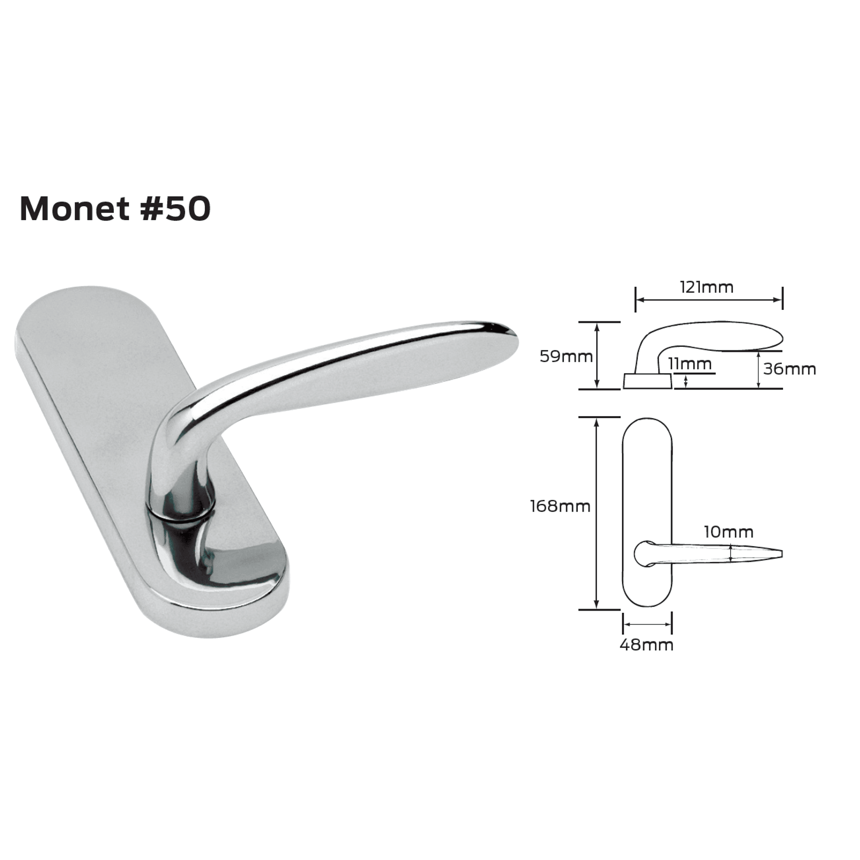 Legge 500 Series Monet (50) Door Furniture gallery detail image