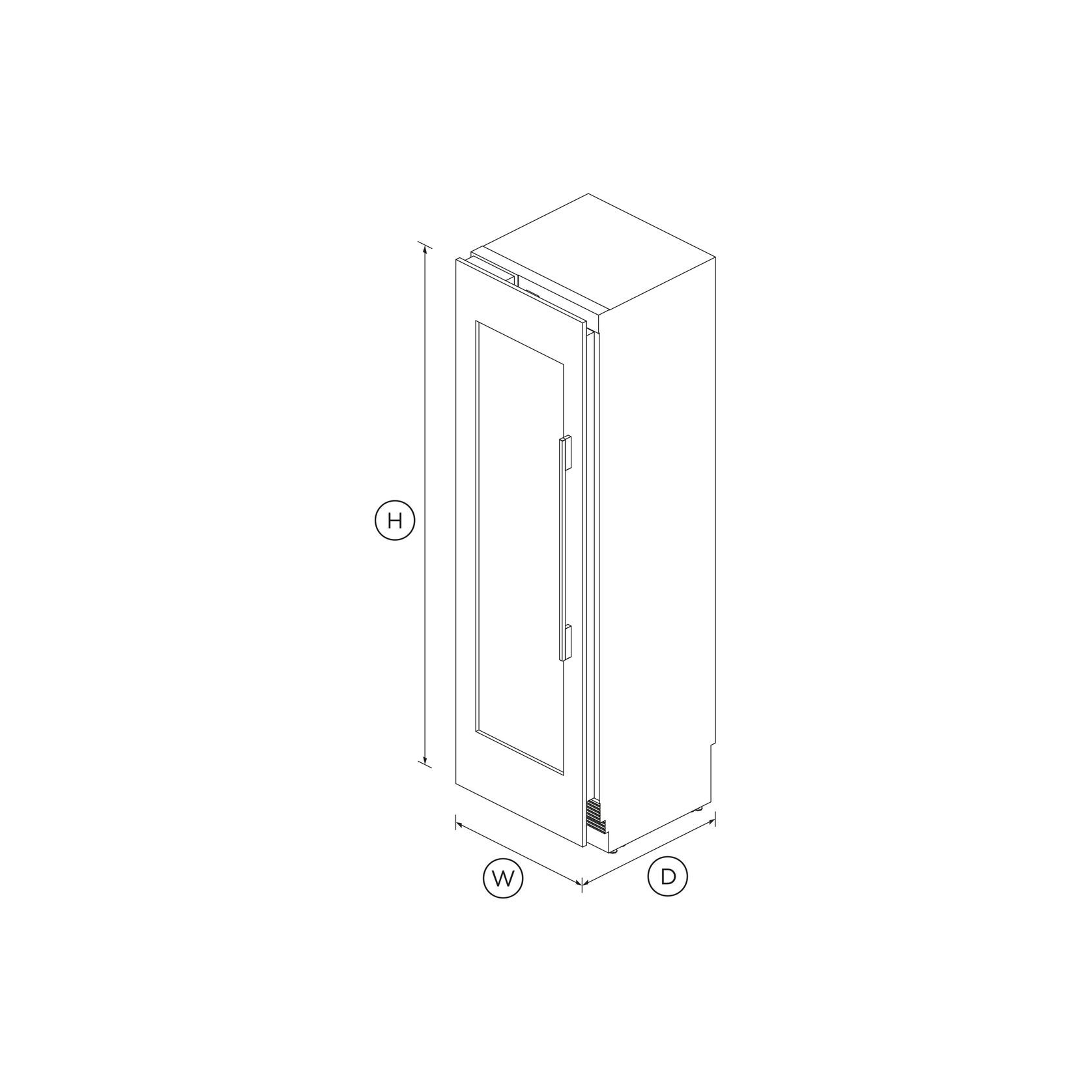 Integrated Column Wine Cabinet, 61cm, Left Hinge gallery detail image