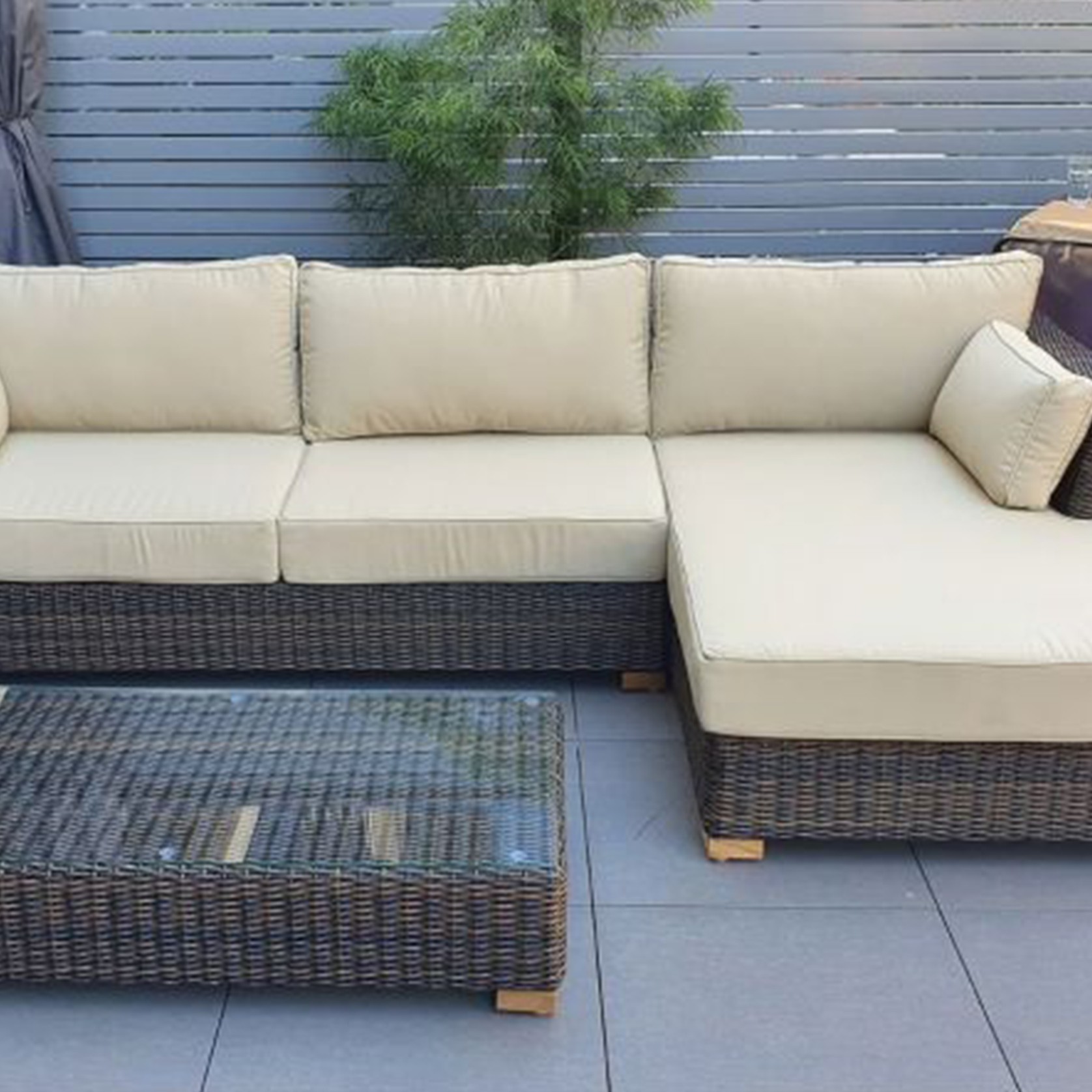 Coco Chaise Outdoor Wicker Chaise Lounge & Coffee Table gallery detail image