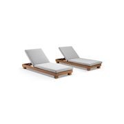 Santorini Aluminium Sun Lounge Set | Denim Cushions gallery detail image
