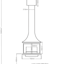 JC Bordelet Lea 998 - Suspended Wood Fireplace gallery detail image