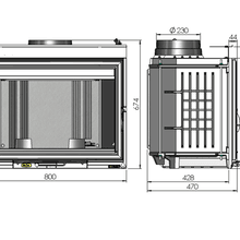 Cheminee Chazelles C800L Radiant Wood Fireplace gallery detail image