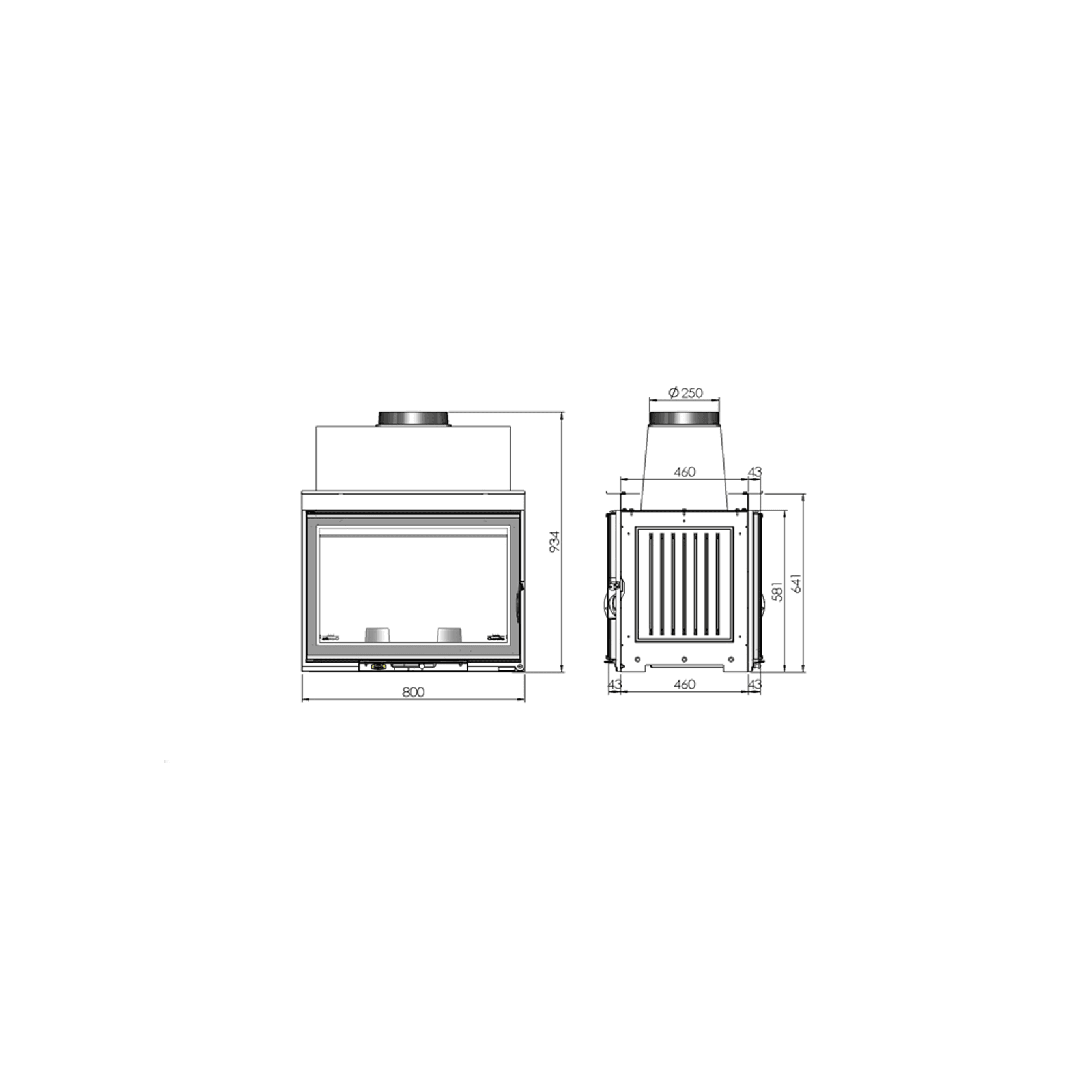 Cheminee Chazelles CDF800L Radiant Wood Fireplace gallery detail image