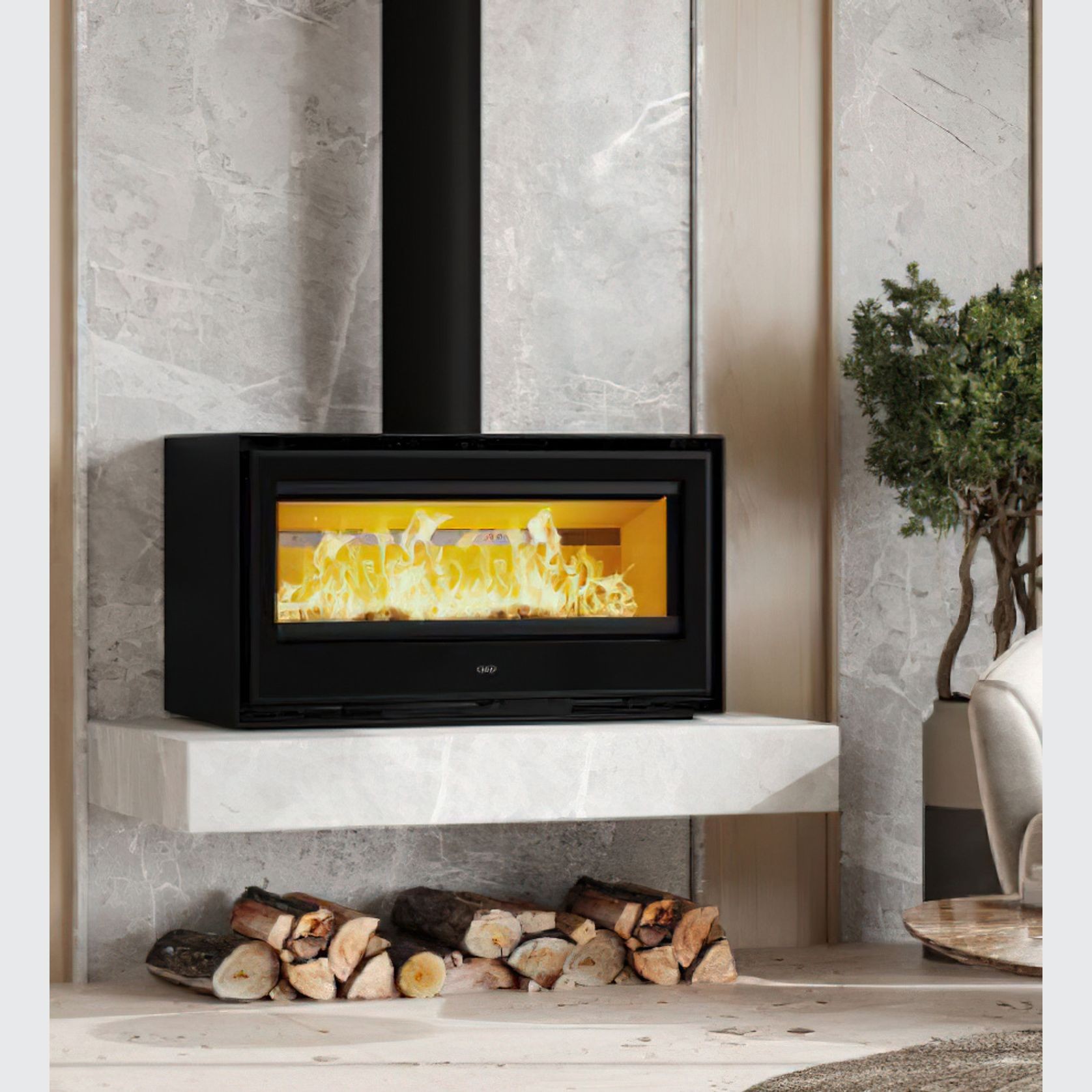 ADF Clare 100S Freestanding Wood Fireplace gallery detail image