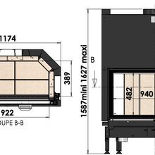 Cheminee Chazelles Designer D1200 Wood Fireplace gallery detail image