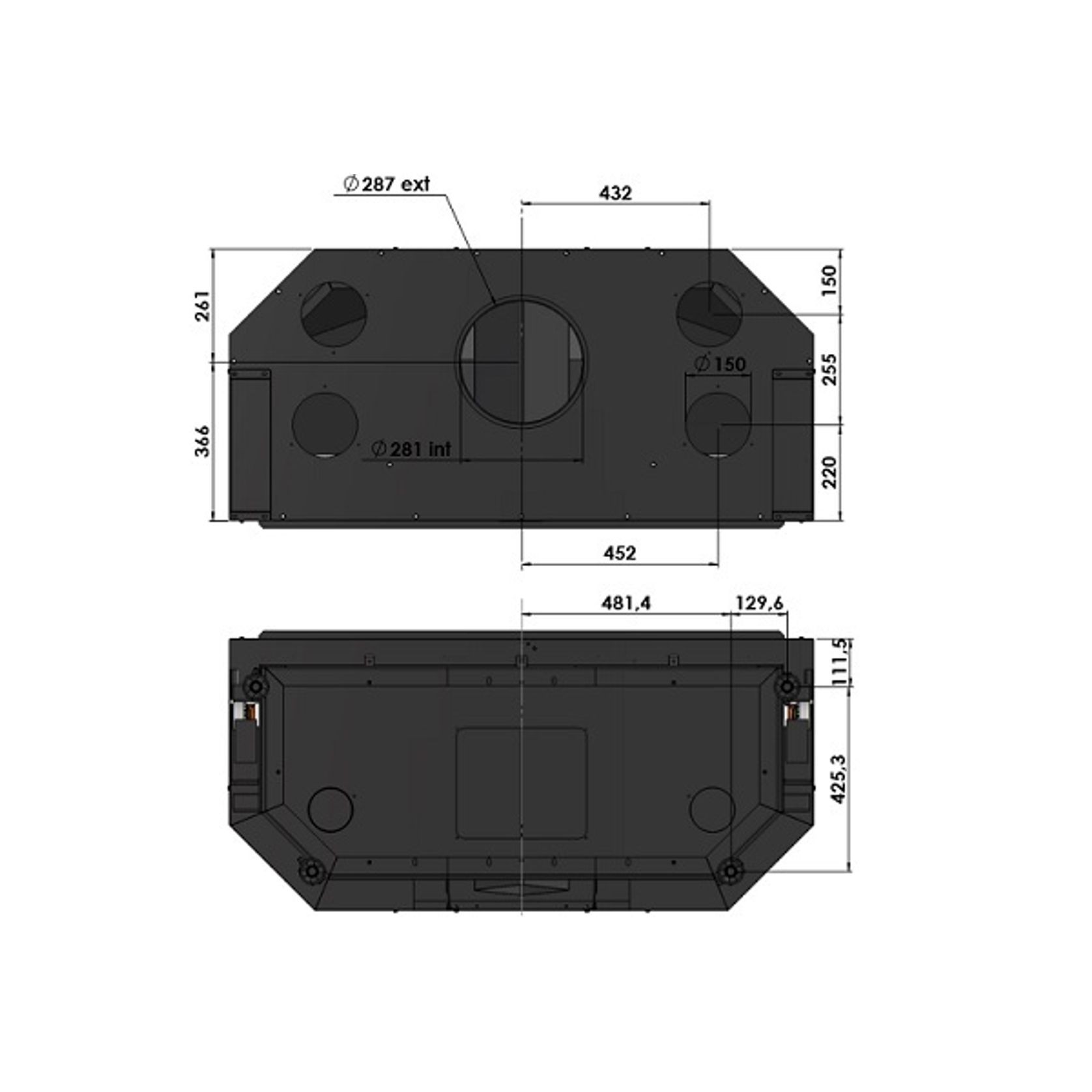 Cheminee Chazelles Designer D1350 Wood Fireplace gallery detail image