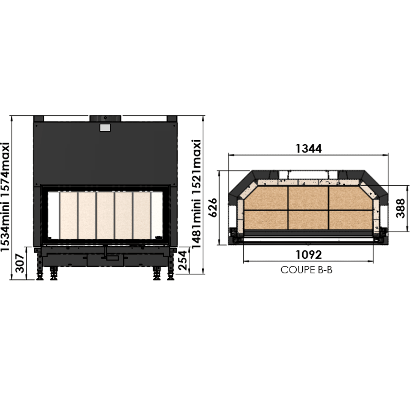 Cheminee Chazelles Designer D1350 Wood Fireplace gallery detail image