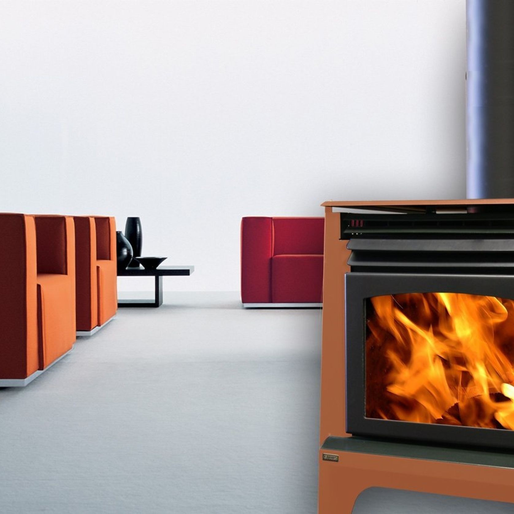 Ethos Phoenix Freestanding Wood Fireplace gallery detail image