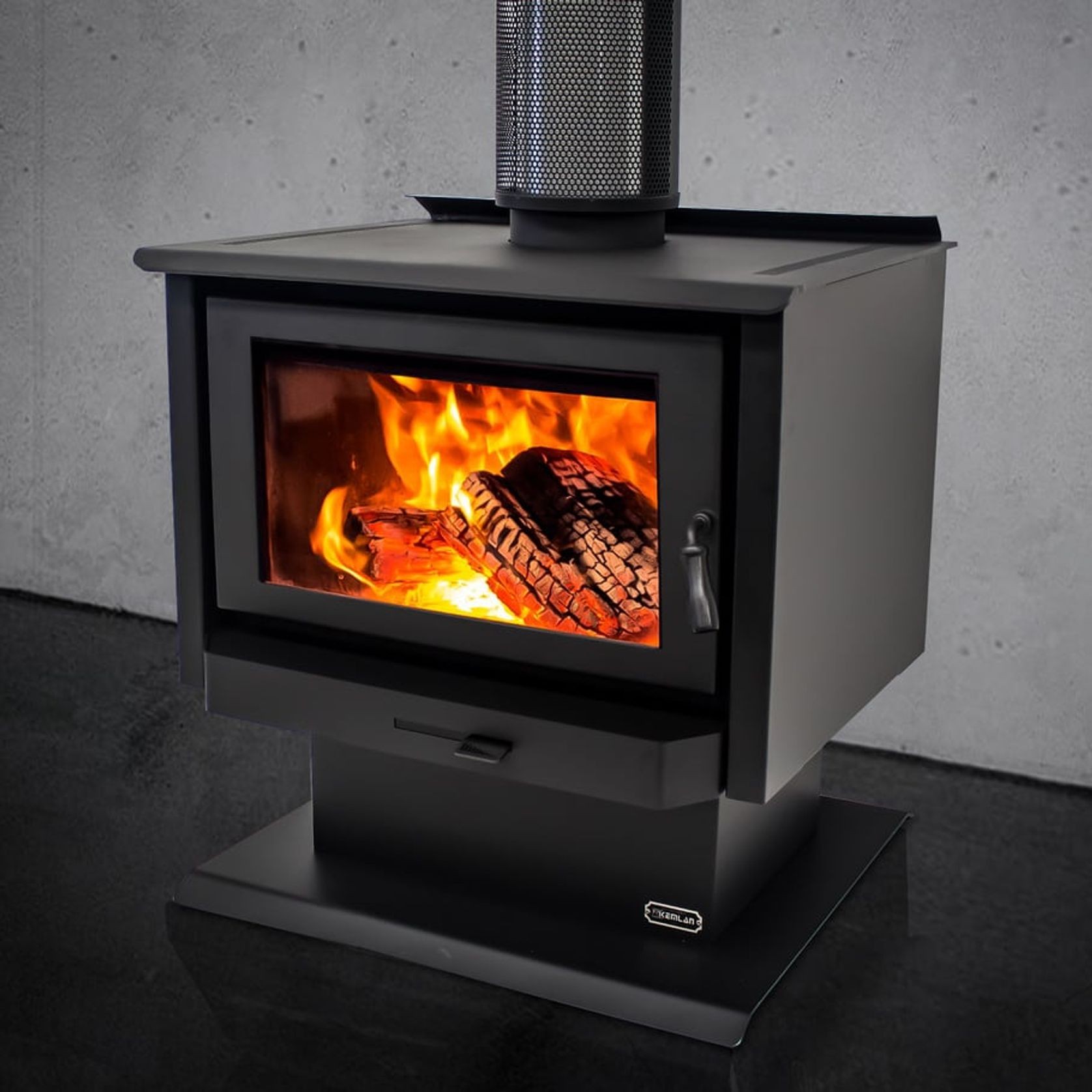Kemlan Tempo Grand Wood Fireplace With 4M Flue Kit gallery detail image