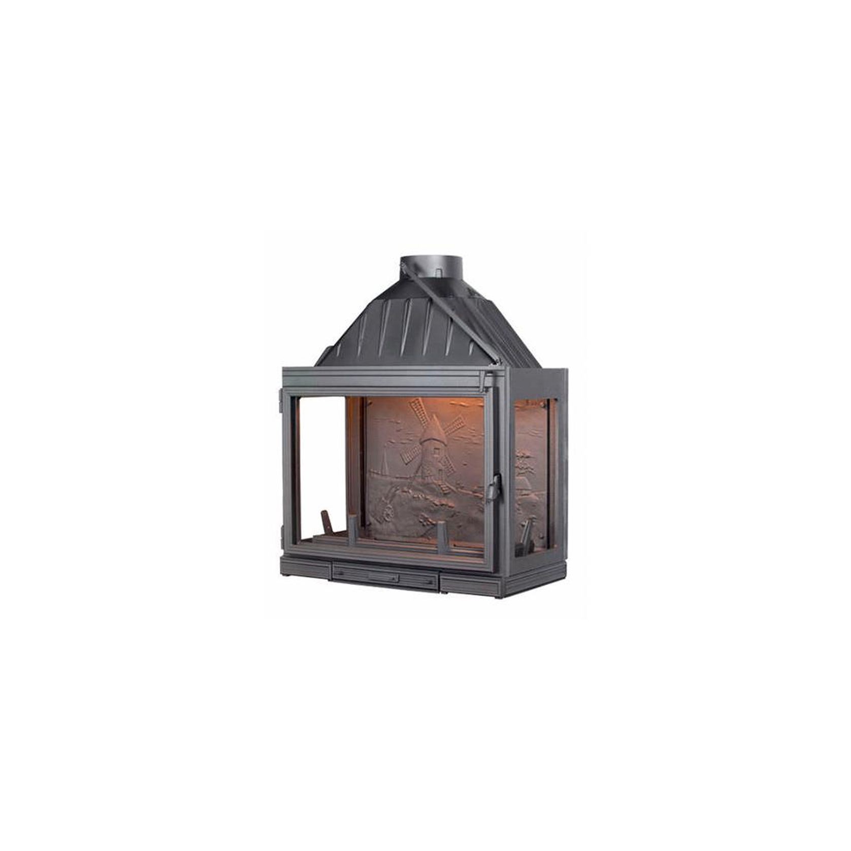 Seguin Multivision 8000 3 x Sided Cast Iron Fireplace - Solid Back gallery detail image