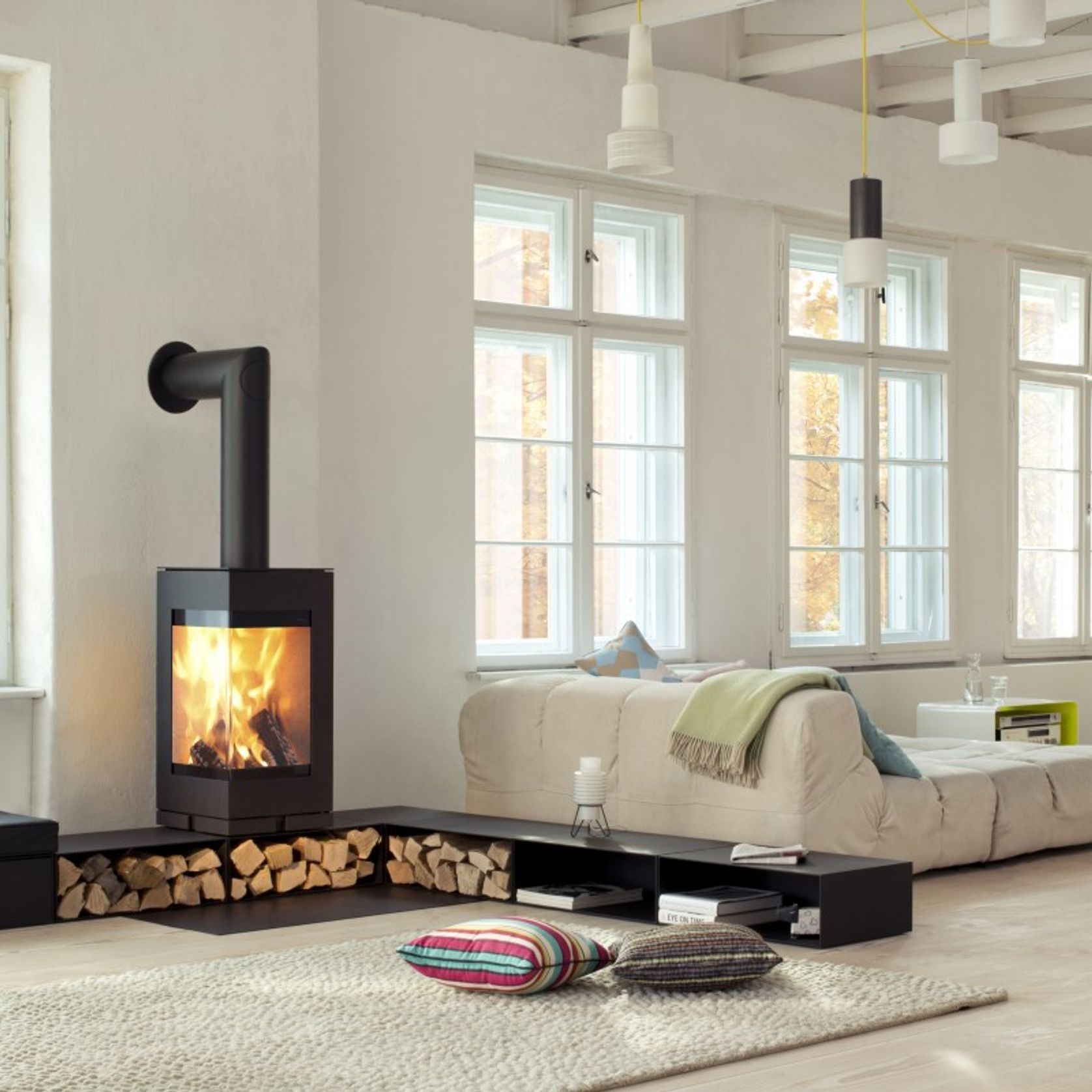 Skantherm Elements 400 - Corner Slow Combustion Wood Heater gallery detail image