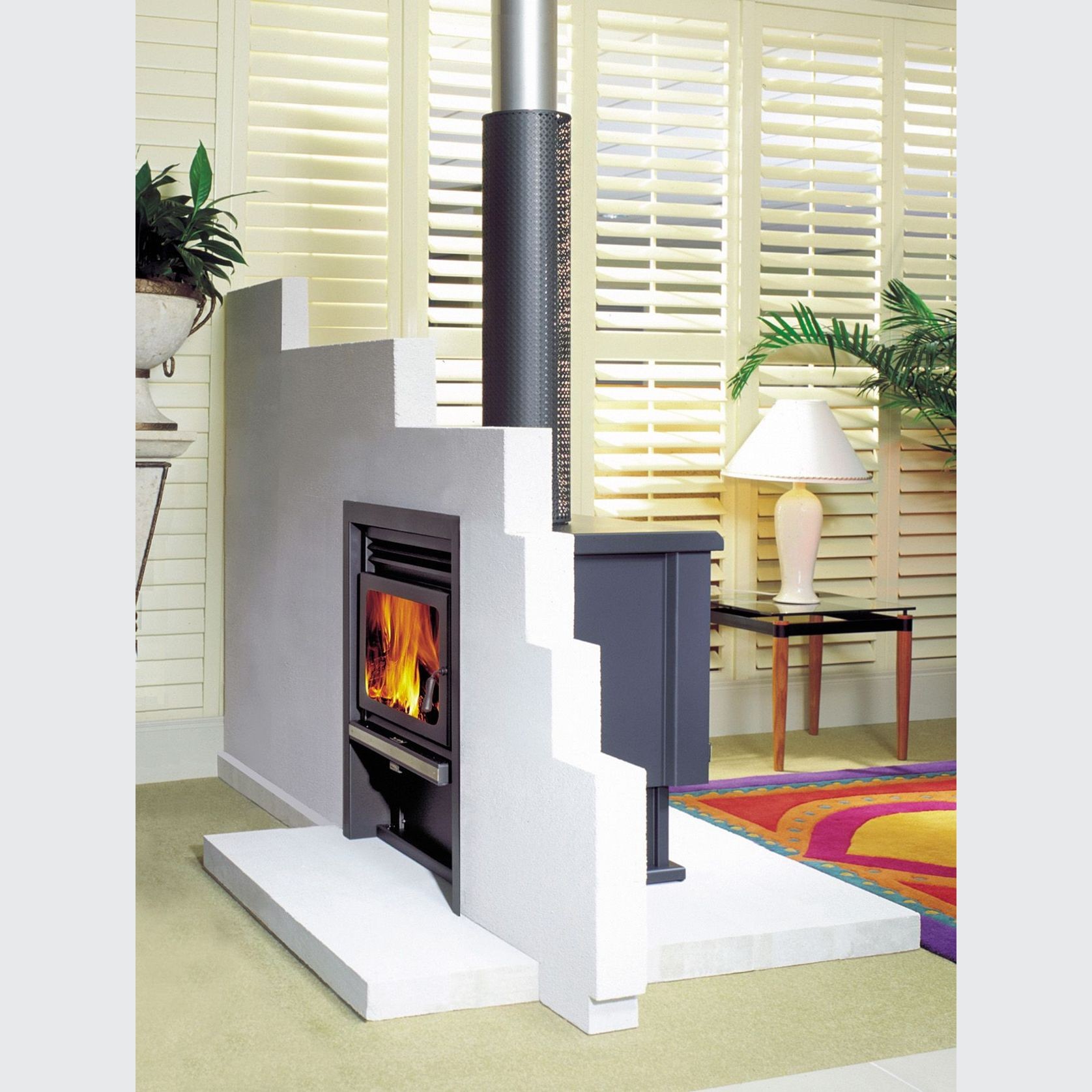 Kemlan Coupe Inbuilt Double Sided Rural Wood Fireplace gallery detail image