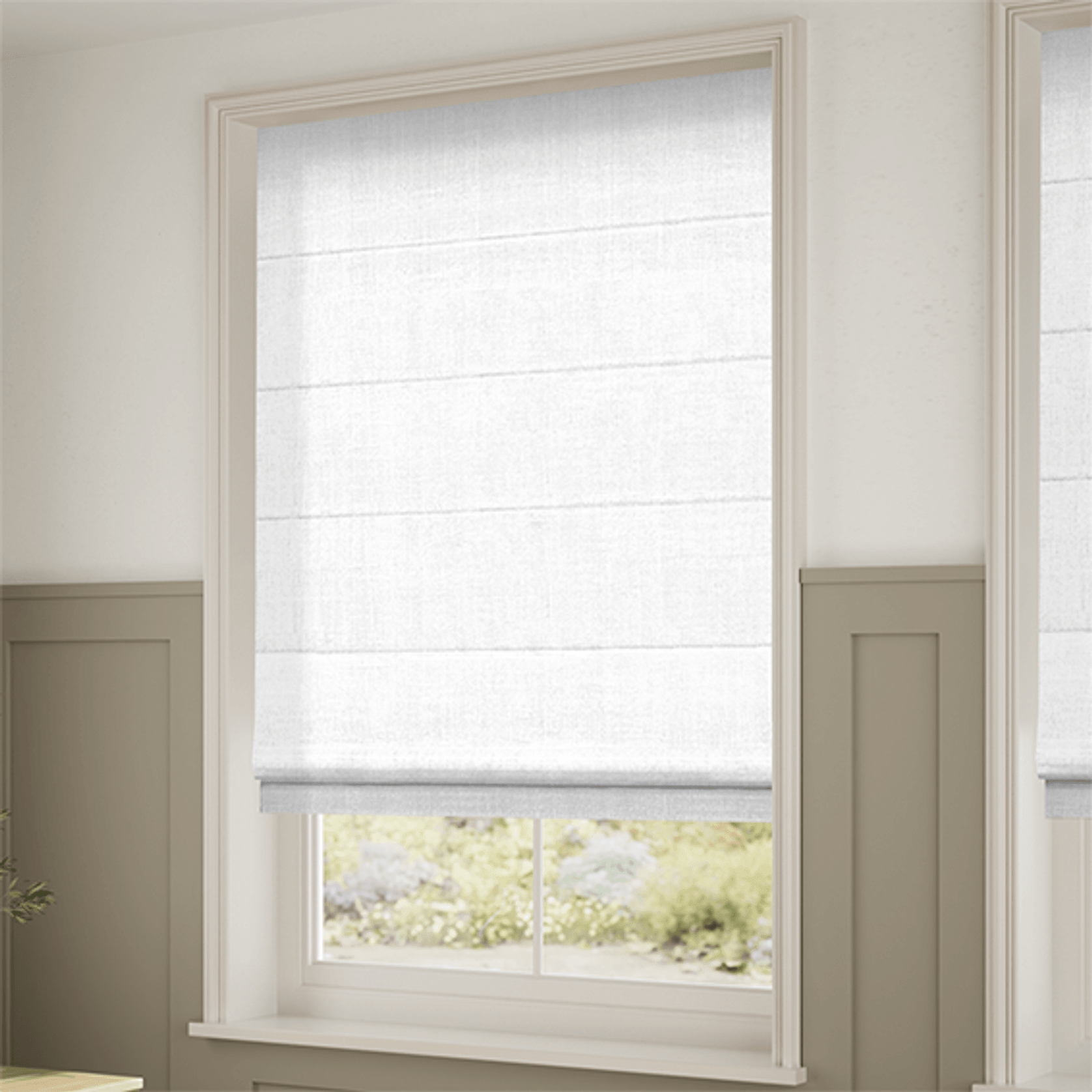 Bijou Linen White | Roman Blinds gallery detail image