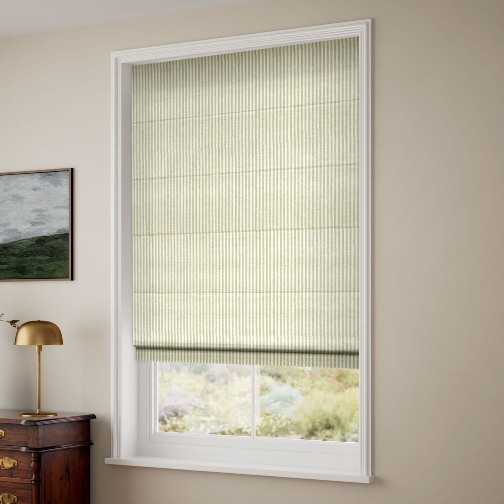 Ella Stripe Pistachio | Roman Blinds gallery detail image