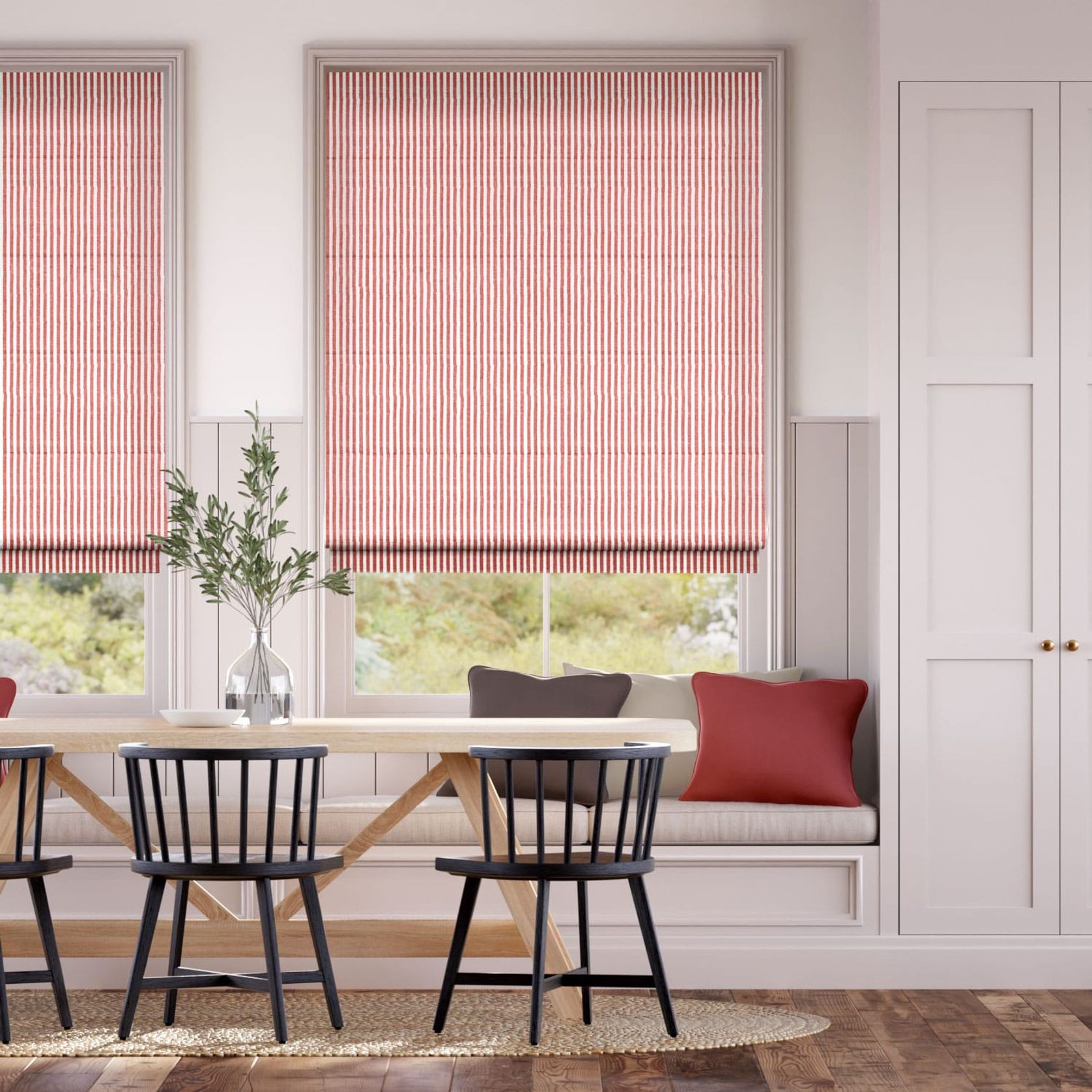 Ella Stripe Strawberry | Roman Blinds gallery detail image