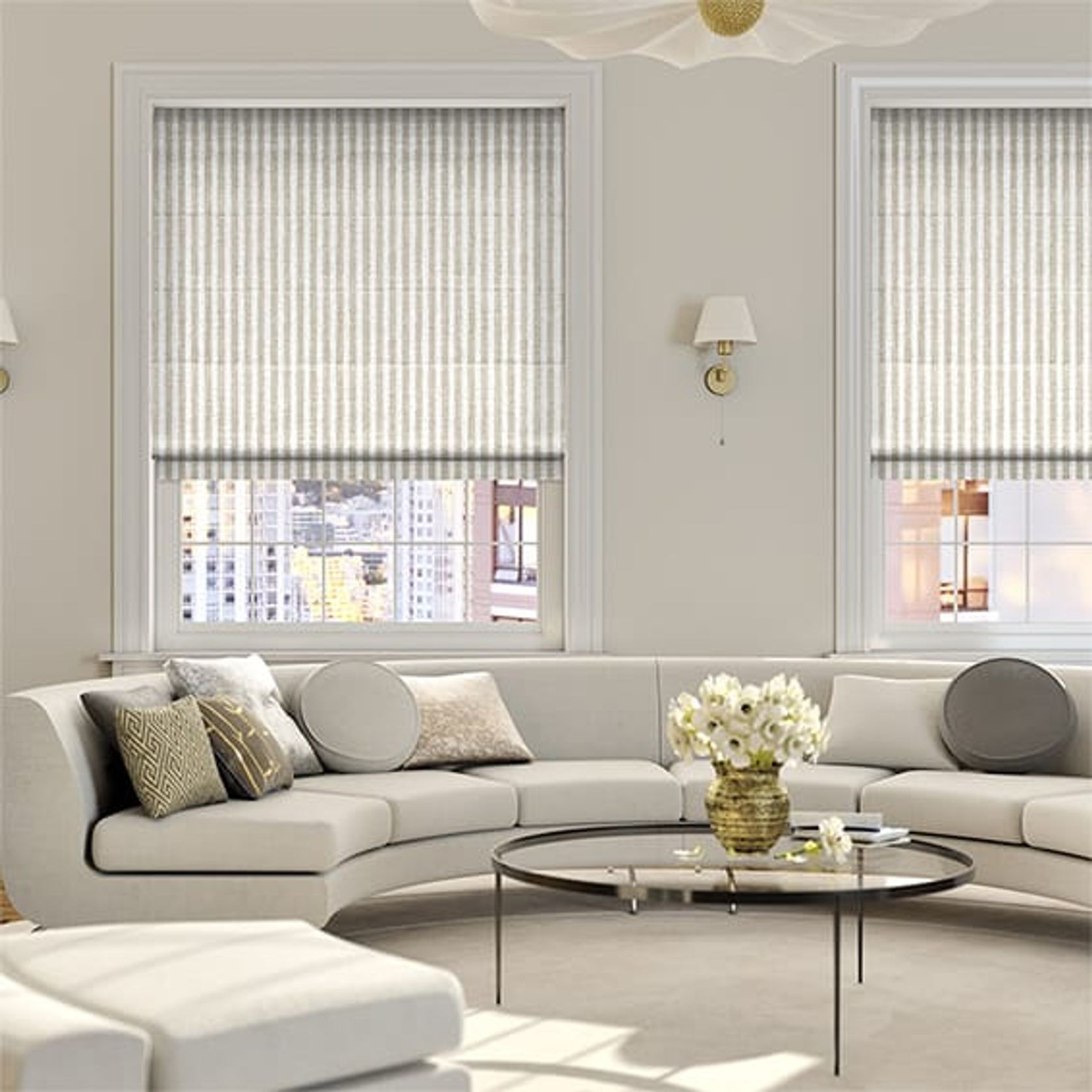 Grande Stripe Linen | Roman Blinds gallery detail image