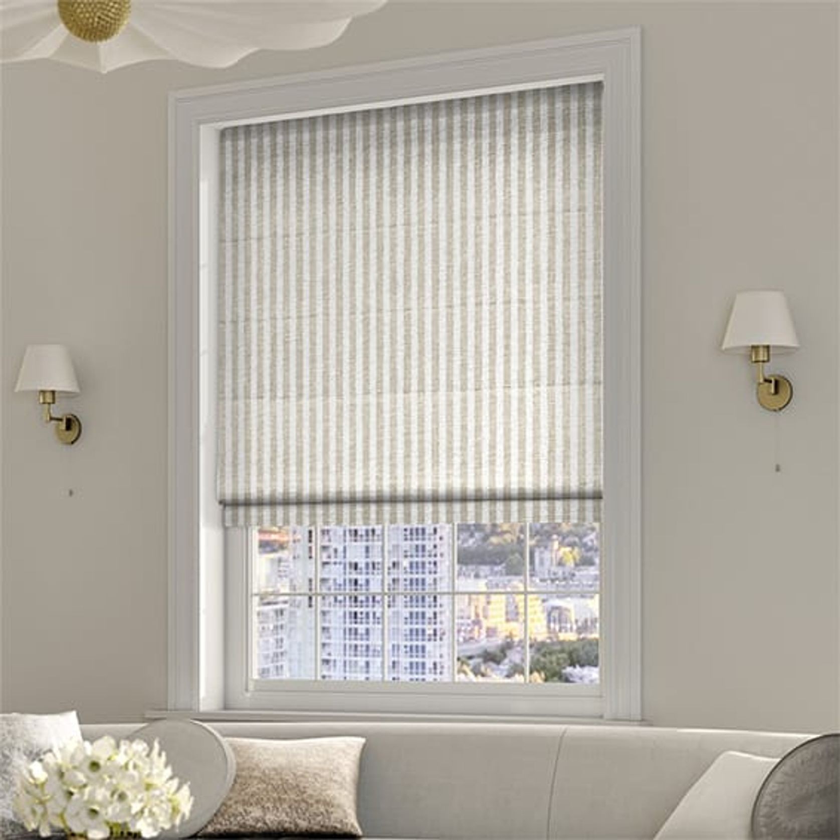 Grande Stripe Linen | Roman Blinds gallery detail image