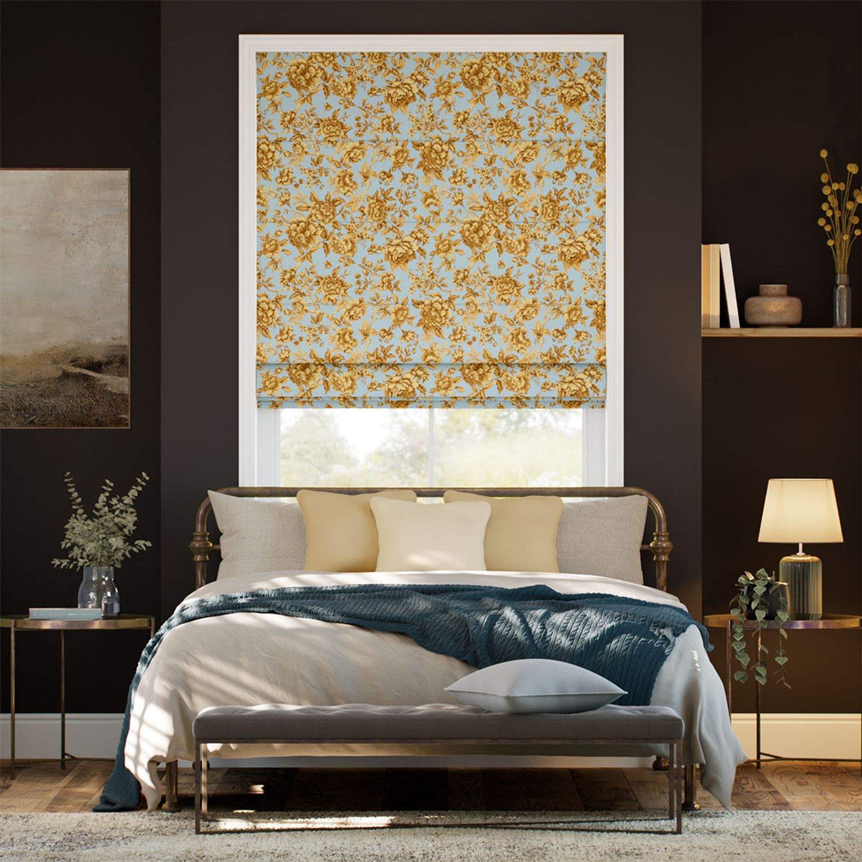 Liberty & Bridgerton Regency Trail Gold | Roman Blinds gallery detail image
