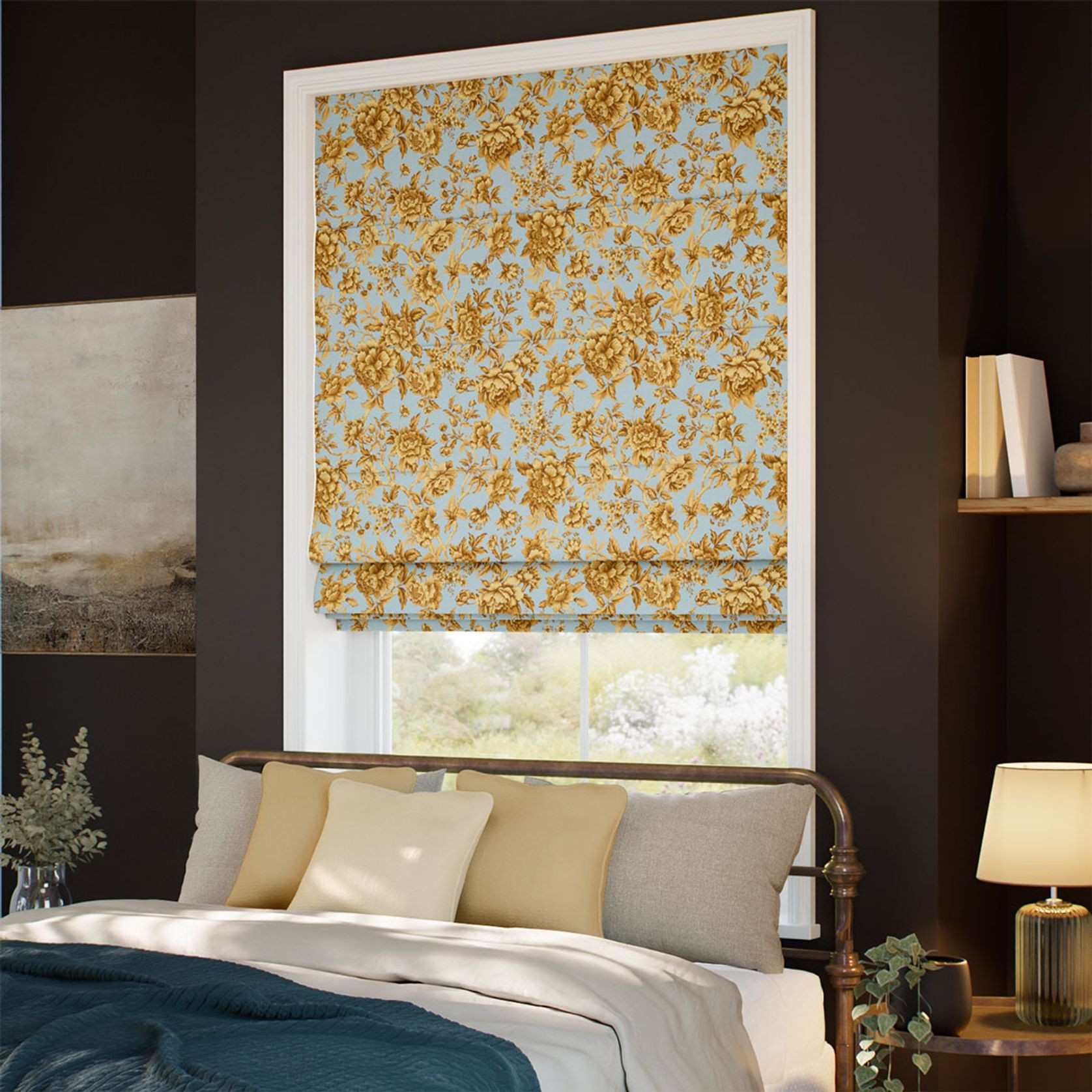 Liberty & Bridgerton Regency Trail Gold | Roman Blinds gallery detail image