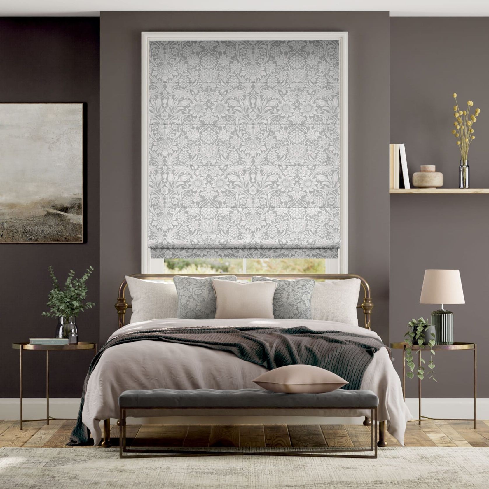 William Morris Sunflower Silver Grey | Roman Blinds gallery detail image